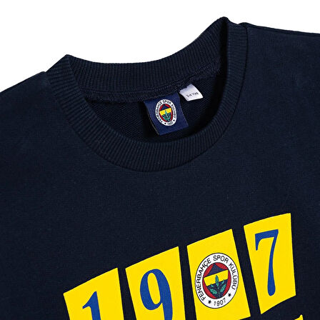 Fenerbahçe Unisex Sweatshirt İki İplik Bisiklet Yaka Uzun Kol