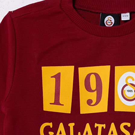 Galatasaray Unisex Sweatshirt İki İplik Bisiklet Yaka Uzun Kol