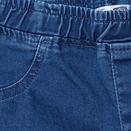 HelloBaby Kız Bebek Denim Pantolon Reçme Paça