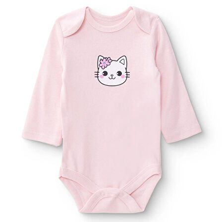 HelloBaby  Kız Bebek Uzun Kol Body Zarf Yaka Uzun Kol Ribana Paça