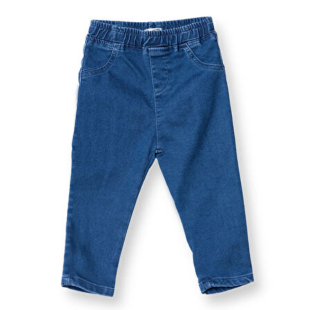 HelloBaby Kız Bebek Denim Pantolon Reçme Paça