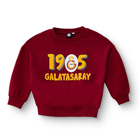 Galatasaray Unisex Sweatshirt İki İplik Bisiklet Yaka Uzun Kol