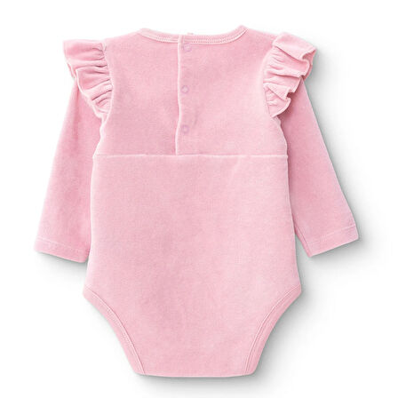 HelloBaby Kız Bebek Uzun Kol Body Kadife Bisiklet Yaka Uzun Kol