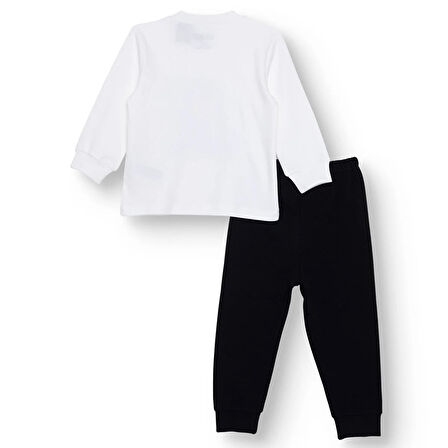 Beşiktaş Erkek Bebek Uzun Kol Pijama Takımı İnterlok Bisiklet Yaka Reçme Paça