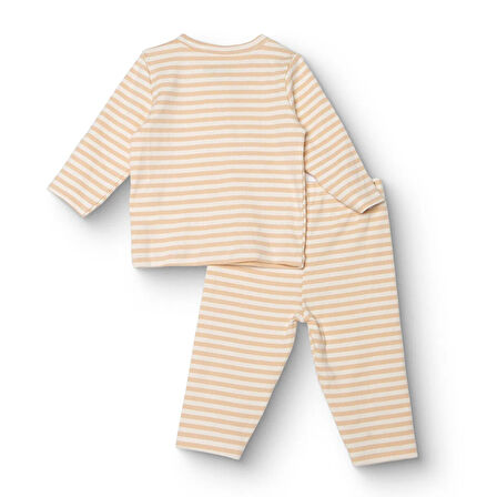 HelloBaby Erkek Bebek Uzun Kol Pijama Takımı Kaşkorse Bisiklet Yaka Ribanalı Paça