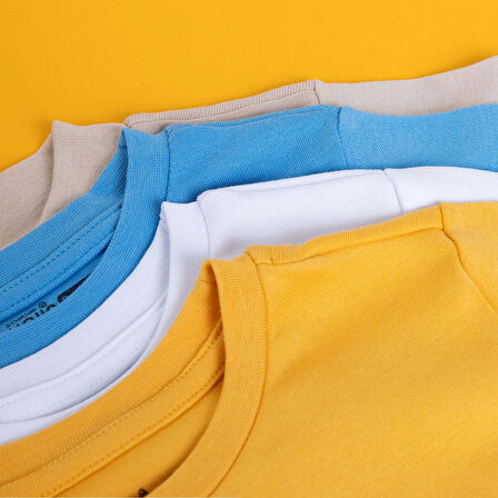 HelloBaby Erkek Bebek Uzun Kol Tshirt İnterlok Bisiklet Yaka Uzun Kol