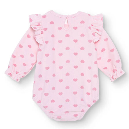 HelloBaby Kız Bebek Uzun Kol Body Kadife Bisiklet Yaka Uzun Kol