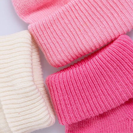 HelloBaby Kız Bebek 3lü Kıvrık Çorap