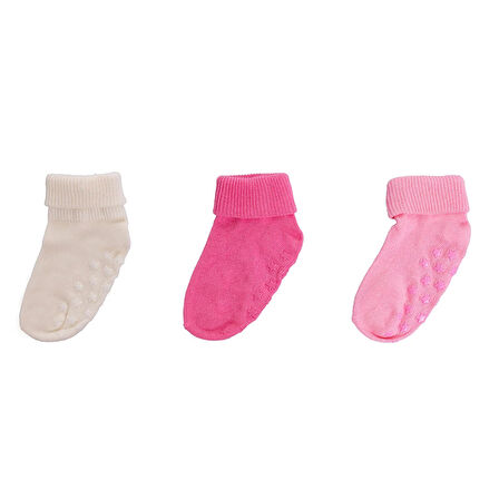 HelloBaby Kız Bebek 3lü Kıvrık Çorap