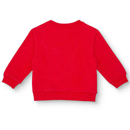 HelloBaby Kız Bebek Sweatshirt Şardonlu İki İplik Bisiklet Yaka Uzun Kol