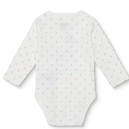 HelloBaby Kız Bebek Uzun Kol Body Ribana Çıtçıtlı Yaka Uzun Kol