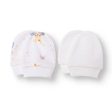 HelloBaby Kız Bebek Yenidoğan Eldiven İnterlok