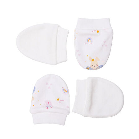 HelloBaby Kız Bebek Yenidoğan Eldiven İnterlok