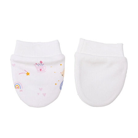 HelloBaby Kız Bebek Yenidoğan Eldiven İnterlok