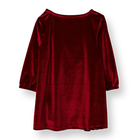 HelloBaby Kız Bebek Chic Elbise Kadife Bisiklet Yaka Kısa Kol