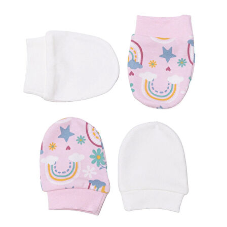 HelloBaby Kız Bebek Yenidoğan Eldiven İnterlok