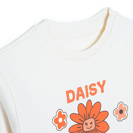 HelloBaby Kız Bebek Sweatshirt Şardonlu İki İplik Bisiklet Yaka Uzun Kol