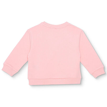 HelloBaby Kız Bebek Sweatshirt Şardonlu İki İplik Bisiklet Yaka Uzun Kol