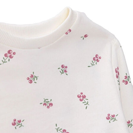 HelloBaby Kız Bebek Sweatshirt İki İplik Bebe Yaka Uzun Kol