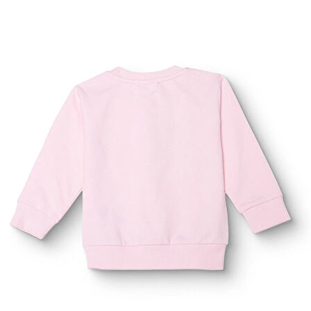 HelloBaby Kız Bebek Sweatshirt Şardonlu İki İplik Bisiklet Yaka Uzun Kol