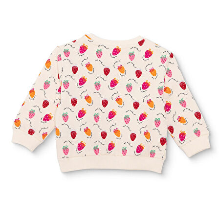 HelloBaby Kız Bebek Sweatshirt Şardonlu İki İplik Bisiklet Yaka Uzun Kol