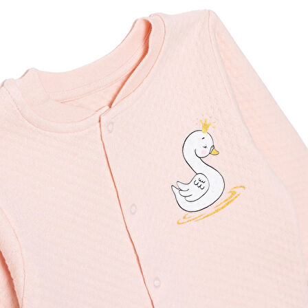 HelloBaby Kız Bebek Kapitone Hırka Kapitone Örme Bisiklet Yaka Atlet Kol