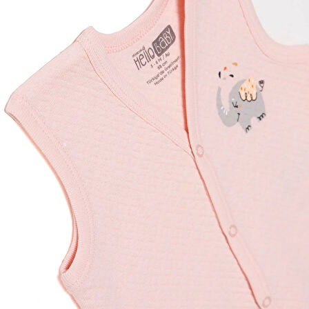 HelloBaby Kız Bebek Kapitone Yelek Kapitone Örme Bisiklet Yaka Atlet Kol