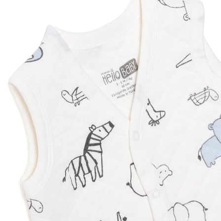 HelloBaby Erkek Bebek Kapitone Yelek Hayvan Baskılı V Yaka Atlet