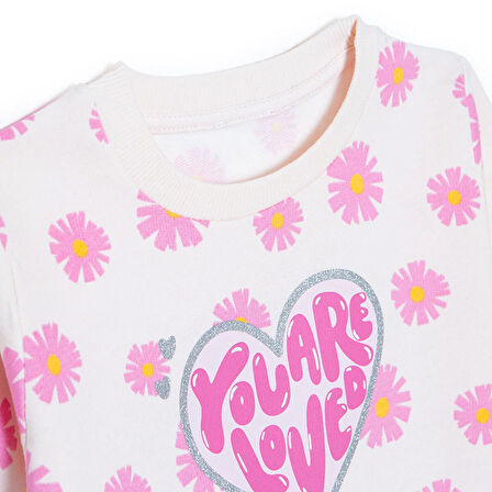 HelloBaby Kız Bebek Sweatshirt Şardonlu İki İplik Bisiklet Yaka Uzun Kol