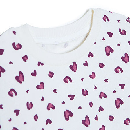 HelloBaby Kız Bebek Sweatshirt Şardonlu İki İplik Bisiklet Yaka Uzun Kol