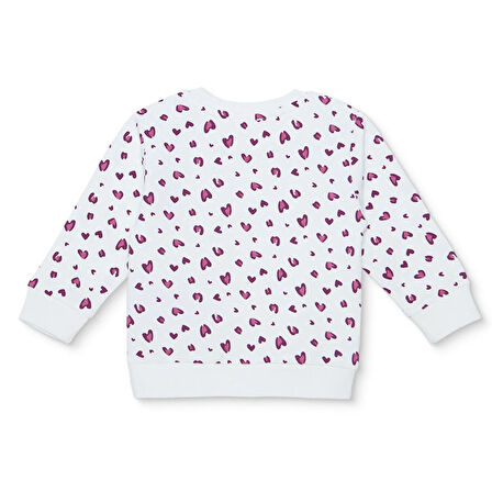 HelloBaby Kız Bebek Sweatshirt Şardonlu İki İplik Bisiklet Yaka Uzun Kol