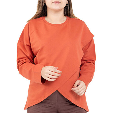 baby mom Anne Hamile Sweatshirt İki İplik Bisiklet Yaka Uzun Kol