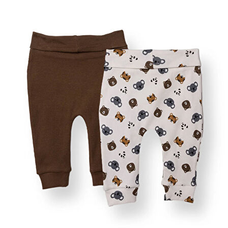 HelloBaby Erkek Bebek Yenidoğan 2li Patiksiz Alt İnterlok Patiksiz Paça