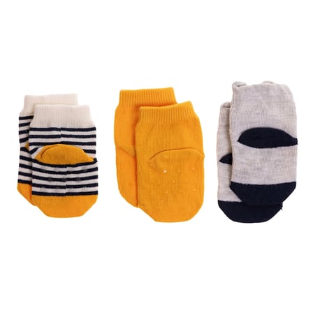 HelloBaby Erkek Bebek 3lü Kaydırmaz Çorap Hayvan Baskılı