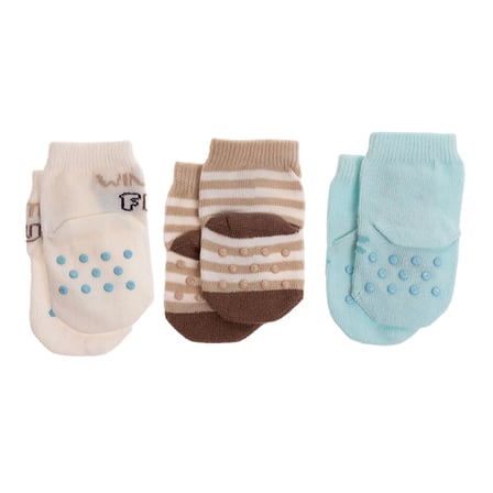 HelloBaby Erkek Bebek 3lü Kaydırmaz Çorap Hayvan Baskılı