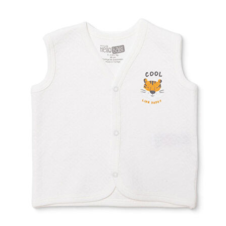 HelloBaby Erkek Bebek Kapitone Yelek Kapitone Örme V Yaka Atlet Kol