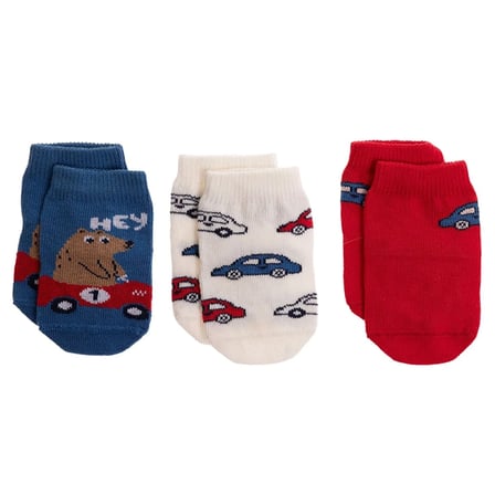 HelloBaby Erkek Bebek 3lü Kaydırmaz Çorap Taşıtlar Baskılı