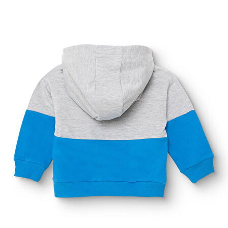 HelloBaby Erkek Bebek Kapüşonlu Sweatshirt Şardonlu Üç İplik Uzun Kol