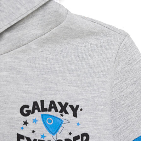 HelloBaby Erkek Bebek Kapüşonlu Sweatshirt Şardonlu Üç İplik Uzun Kol