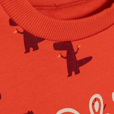 HelloBaby Erkek Bebek Sweatshirt Dinozor Baskılı Bisiklet Yaka Uzun Kol