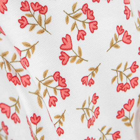 HelloBaby Kız Bebek Body-Patikli Alt-Şapka İnterlok Bisiklet Yaka Uzun Kol Patikli Paça