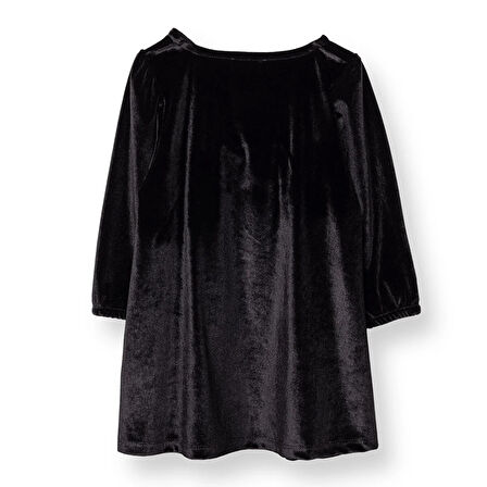 HelloBaby Kız Bebek Chic Elbise Kadife Bisiklet Yaka Kısa Kol