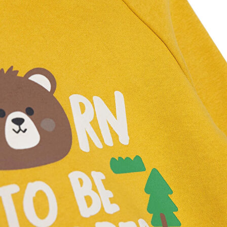 HelloBaby Erkek Bebek Woodland 2 Kapüşonlu Sweatshirt Üç İplik Kapüşonlu Yaka Uzun Kol