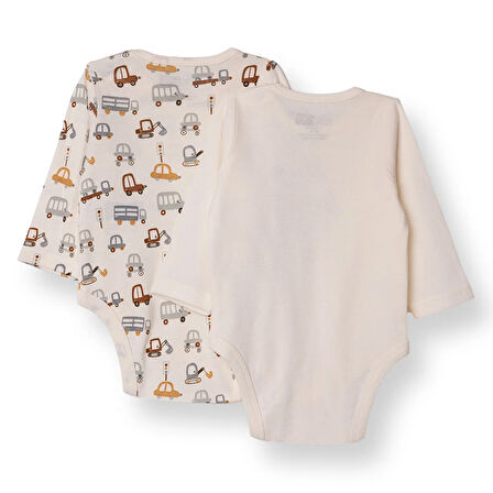 HelloBaby Erkek Bebek 2li Uzun Kol Body Ribana Çıtçıtlı Yaka Uzun Kol