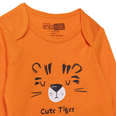 HelloBaby Erkek Bebek Uzun Kol Body Ribana Zarf Yaka Uzun Kol