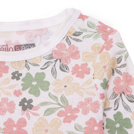 HelloBaby Kız Bebek Uzun Kol Body Ribana Çıtçıtlı Yaka