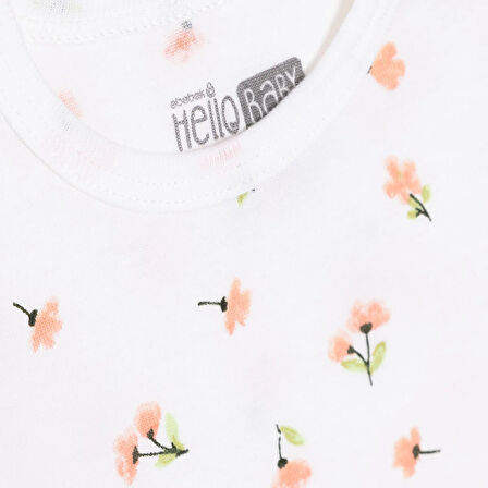 HelloBaby Kız Bebek Uzun Kol Body Ribana Çıtçıtlı Yaka Uzun Kol