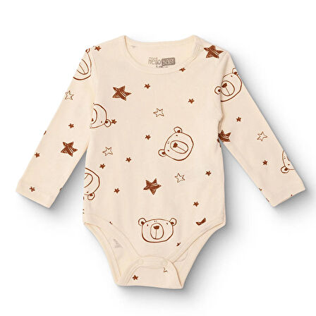 HelloBaby Erkek Bebek Uzun Kol Body Ribana Çıtçıtlı Yaka