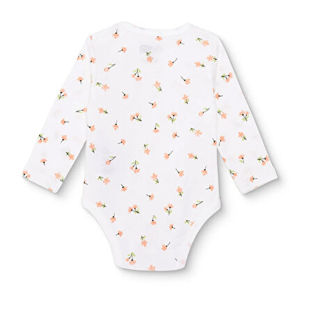HelloBaby Kız Bebek Uzun Kol Body Ribana Çıtçıtlı Yaka Uzun Kol