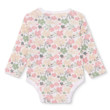 HelloBaby Kız Bebek Uzun Kol Body Ribana Çıtçıtlı Yaka